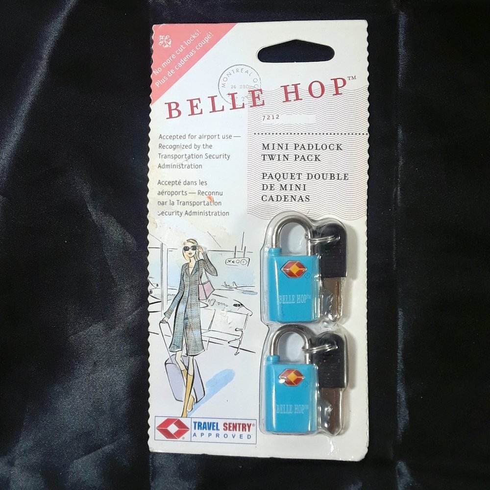Belle Hop Mini Padlock Twin Pack Blue TSA